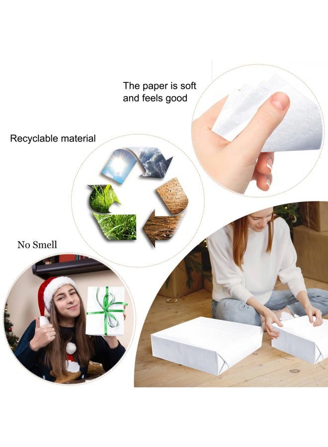 HomeoPet 100 Sheets White Tissue Paper Artdly 14 x 20 Inches Recyclable White Wrapping Paper Bulk for Weddings Birthday DIY Project Festival Wrapping Crafts Decor - Image 5