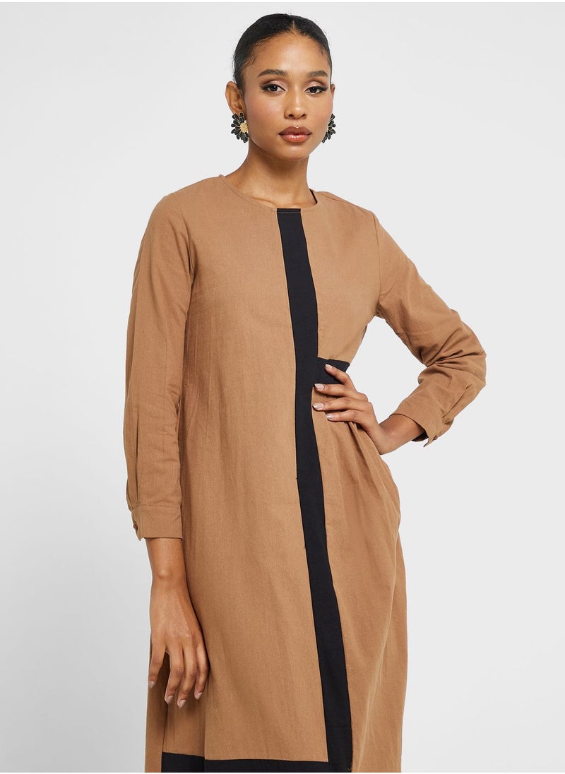 Khizana - Contrast Tape Dress - Image 1