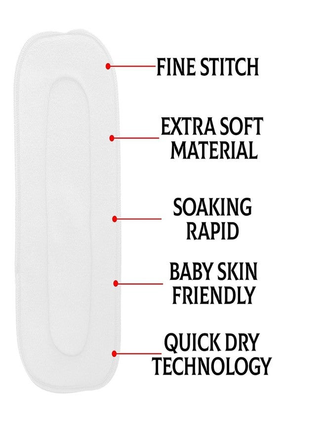 Miracle Moms Cotton Cloth Printed Diaper with 5 Layer Dry Feel White Inserts/Washable, Reusable and Adjustable Diaper for Newborn Baby & Toddlers (Pack of 2) (Flower Printed, One Size) - Image 4