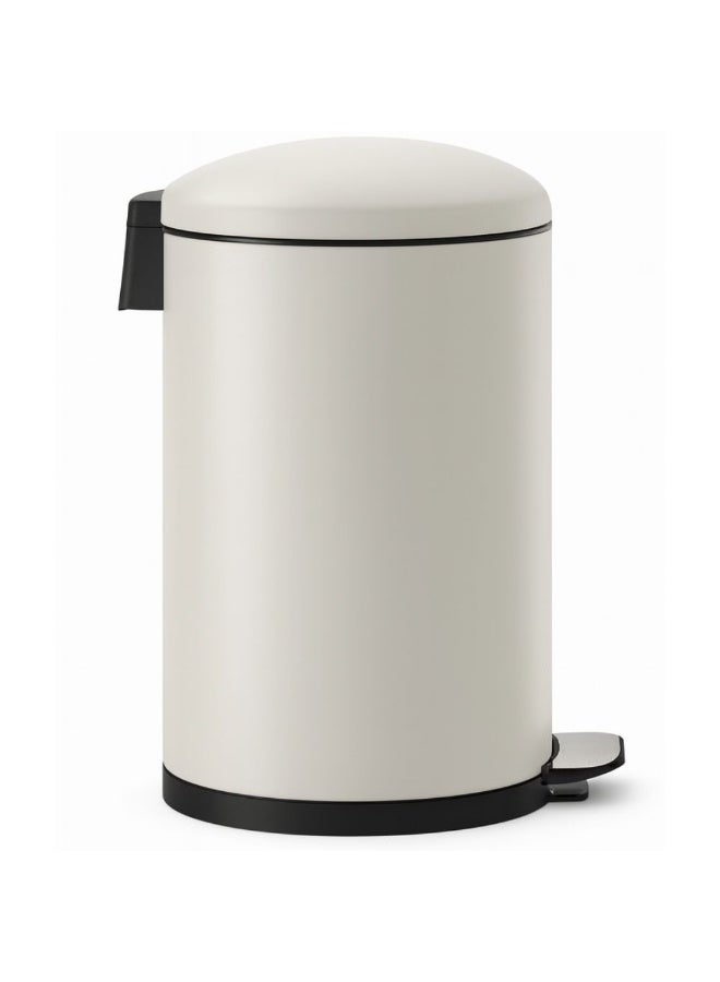 بريمانوفا سلة مهملات بدواسة من الفولاذ المقاوم للصدأ مع غطاء مقبب ناعم الإغلاق ودلو داخلي قابل للإزالة ومضاد للانزلاق والتحكم في الروائح 31.5 × 41.6 × 56 سم 30 لترًا بيج - Image 1