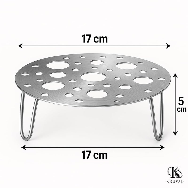 Kruvad Kruvad 2 Pcs Stainless Steel Egg Steamer Rack - 7-Hole Heatproof Stackable Stand for Boiling & Steaming - Trivet Insert for Pressure Cooker, Instant Pot, Pans Multipurpose Kitchen Steamer Stand - Image 2
