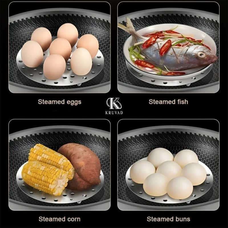 Kruvad Kruvad 2 Pcs Stainless Steel Egg Steamer Rack - 7-Hole Heatproof Stackable Stand for Boiling & Steaming - Trivet Insert for Pressure Cooker, Instant Pot, Pans Multipurpose Kitchen Steamer Stand - Image 4