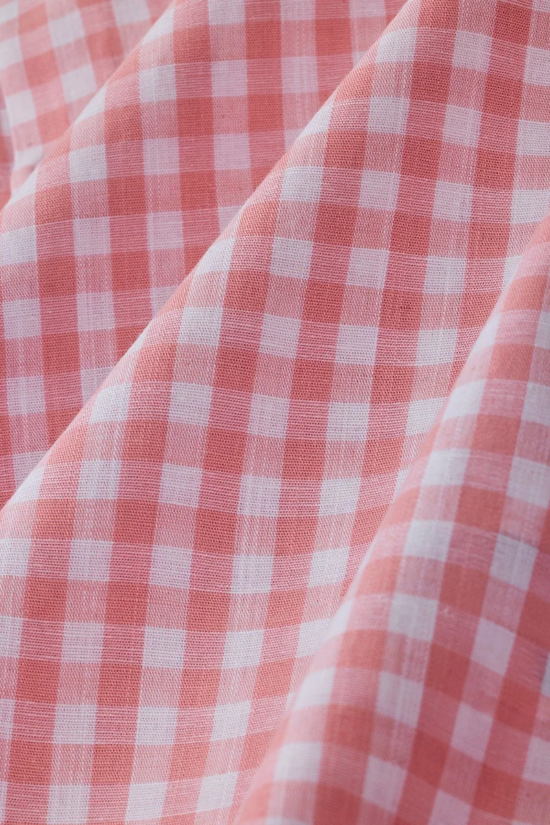 SNITCH Pink Linen Blend Checks Plus Size Shirt for Men | Best Price UAE