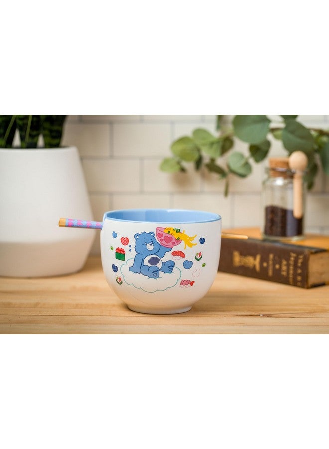 Silver Buffalo Care Bears Food Sushi Ceramic Ramen Noodle Rice Bowl with Chopsticks, Microwave Safe, 20 Ounces - Image 3