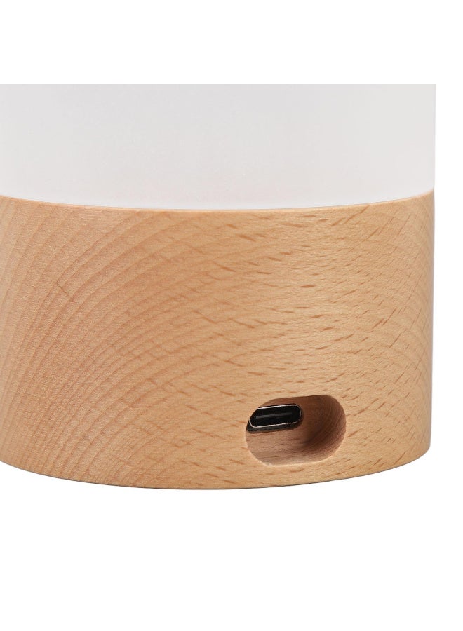 مصباح طاولة LED خشبي صغير مع تحكم باللمس للتعتيم، قابل لإعادة الشحن عبر USB - Image 3
