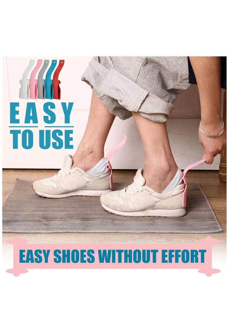 Excefore 10 Pieces Lazy Shoe Helper Shoe Lifting Helper Shoe Portable Handled Shoe Horn for Most Shoes - Image 2