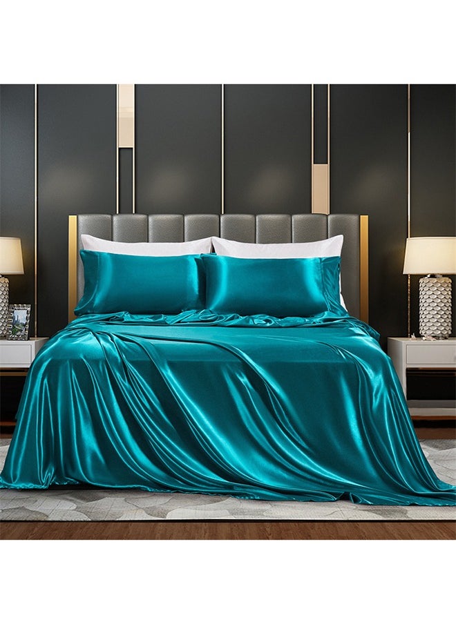 VInedi - Solid color four-piece set, simple sheets, fitted sheets, pillowcases, bedding - Image 1