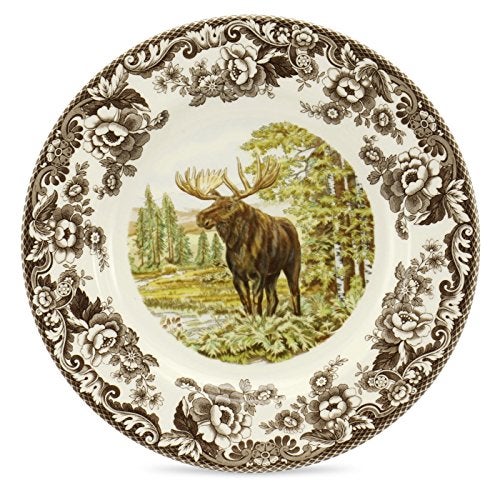 Spode Woodland Majestic Moose Dinner Plate – 10.5 Inch Wildlife Design in Fine Earthenware, Rustic Hunting Collection – Microwave, Dishwasher & Warm Oven Safe, Made in England - Image 1