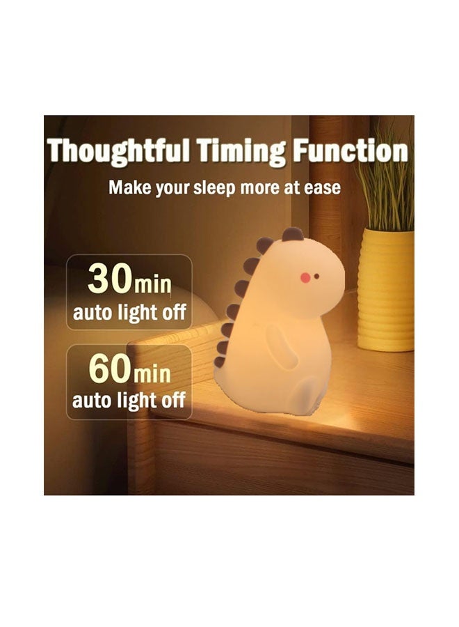 Little Dino Silicone Night Light | Cute Dinosaur LED USB Rechargeable Bedside Lamp | 15H Long-Lasting Nursery Gift - Image 2