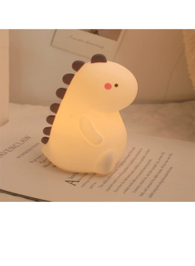 Little Dino Silicone Night Light | Cute Dinosaur LED USB Rechargeable Bedside Lamp | 15H Long-Lasting Nursery Gift - Image 1