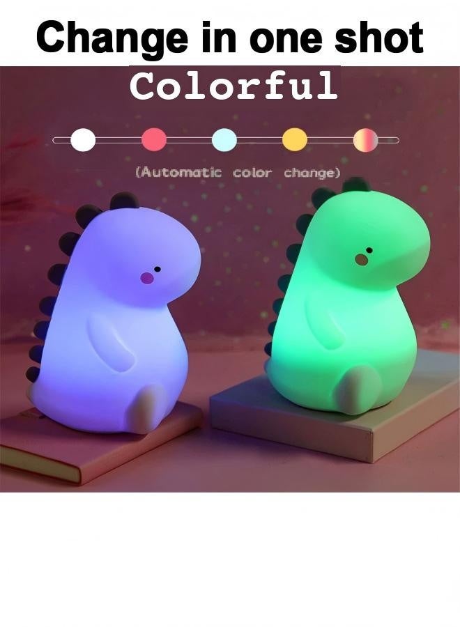 Little Dino Silicone Night Light | Cute Dinosaur LED USB Rechargeable Bedside Lamp | 15H Long-Lasting Nursery Gift - Image 4