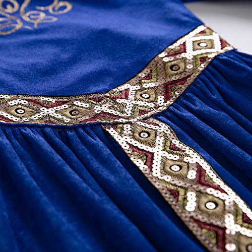 Pettigirl Girls Renaissance Queen Blue Dress Up Cosplay Royalty Medieval Princess Fancy Costume - Image 4