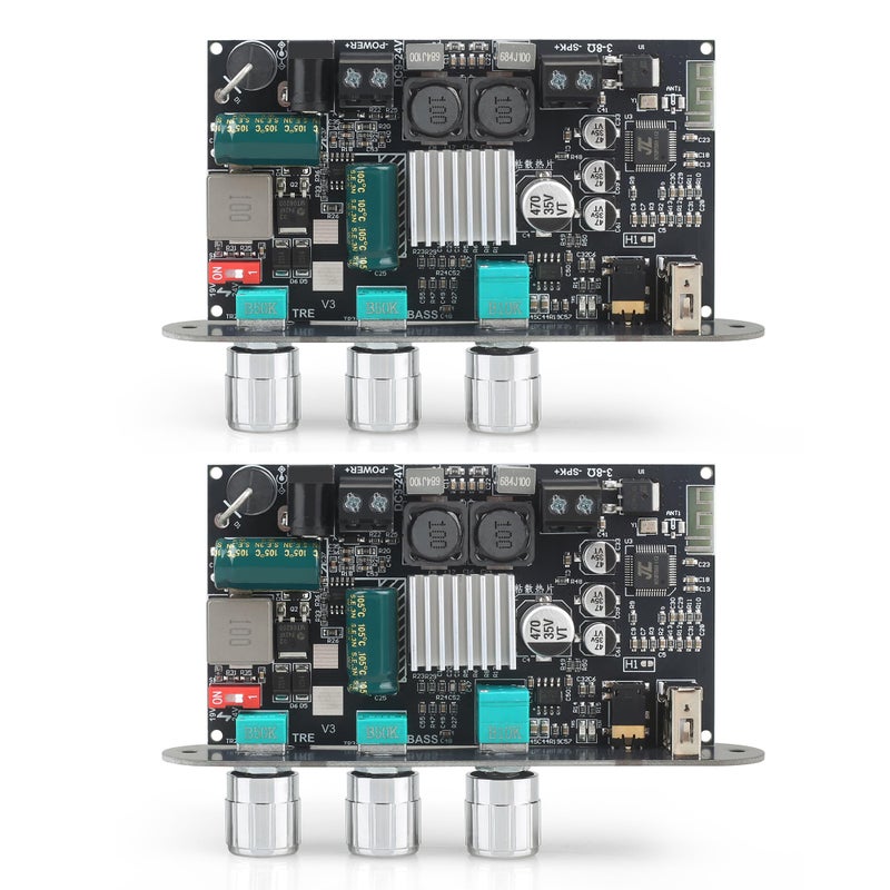 Wuzhi Audio 2PCS ZK-1001U Mono Amplifier Board with TWS, 100W Power Output, Vehicle Amplifier Wide Voltage Input 9-24V, Supports USB/AUX/Bluetooth - Image 1