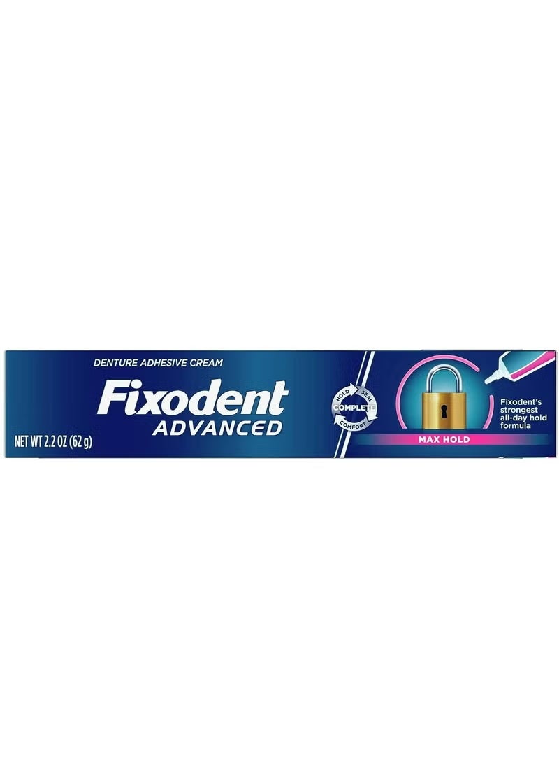 Fixodent Advanced Max Hold Denture Adhesive Cream 62g - Image 1