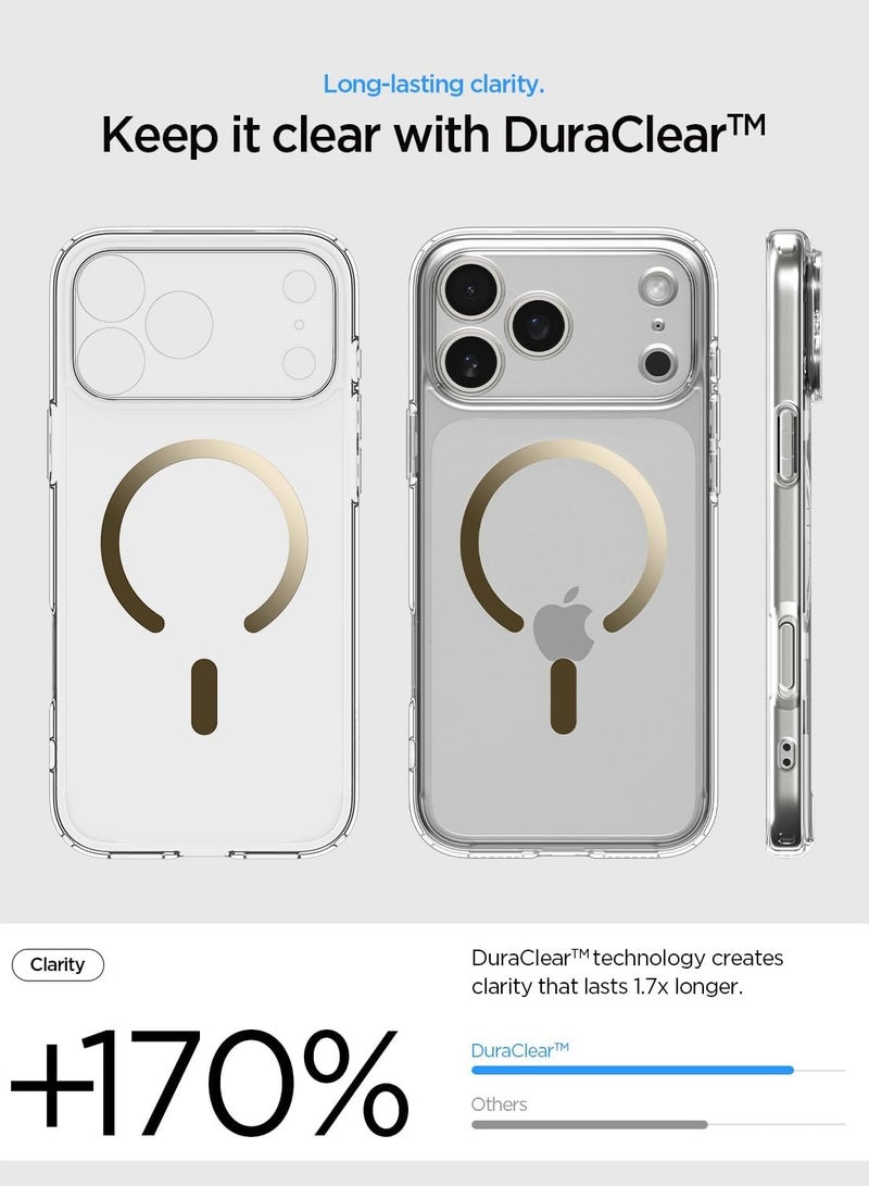 Spigen Ultra Hybrid MagFit iPhone 17 Pro Max Case Cover with MagSafe (2025) - Clear Gold - Image 3