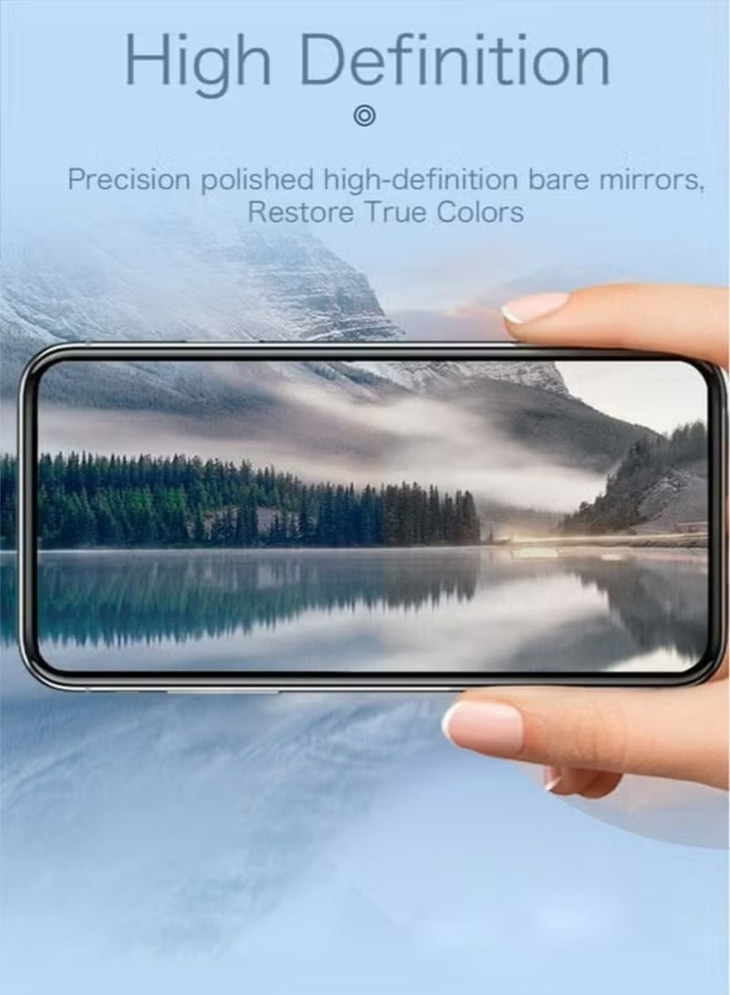 Ocean 2 PCS Screen Tempered Film for Realme 11 Pro Plus 5G, 9H Hardness Tempered Glass, 3D Curved Film HD Anti-Fingerprint Protector Film Anti-Scratch Bubble Free Screen Protective Cover, Black/Clear - Image 5
