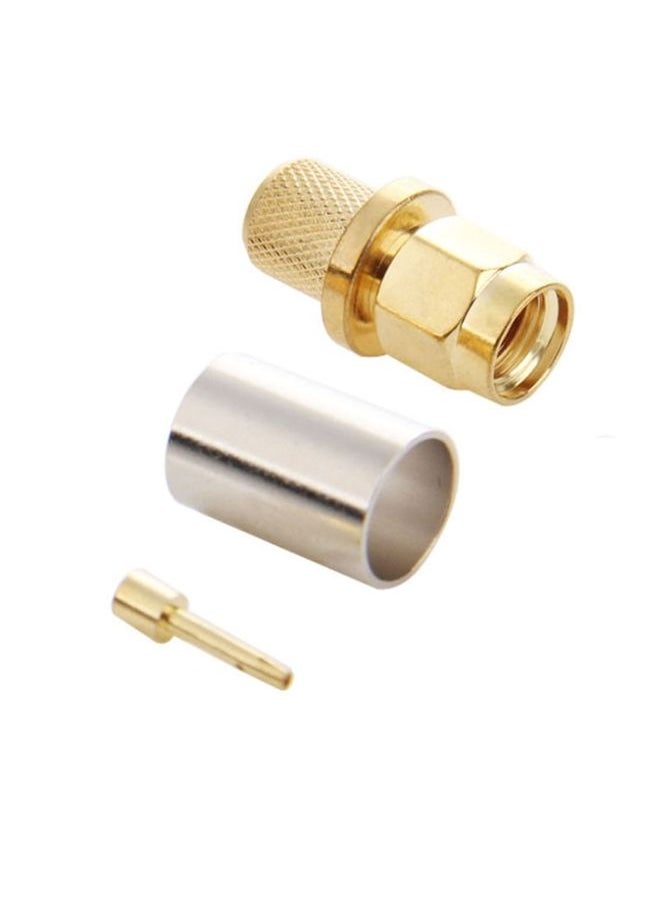 BURAQ 10 PCS LMR300 5D-FB Gold Plated RP-SMA Male Plug Pin Crimp RF Connector Adapter  - Image 2