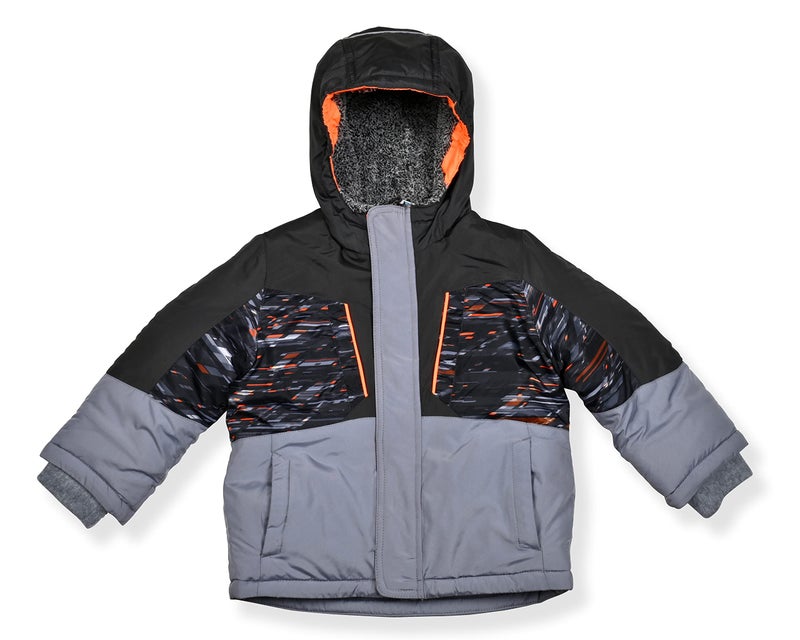 Arctic Quest Boys' Bib Snow Pants and Ski Jacket Water-Resistant Snowsuit For Kids Winter Hooded Jacket, Slate, 4 - Image 3