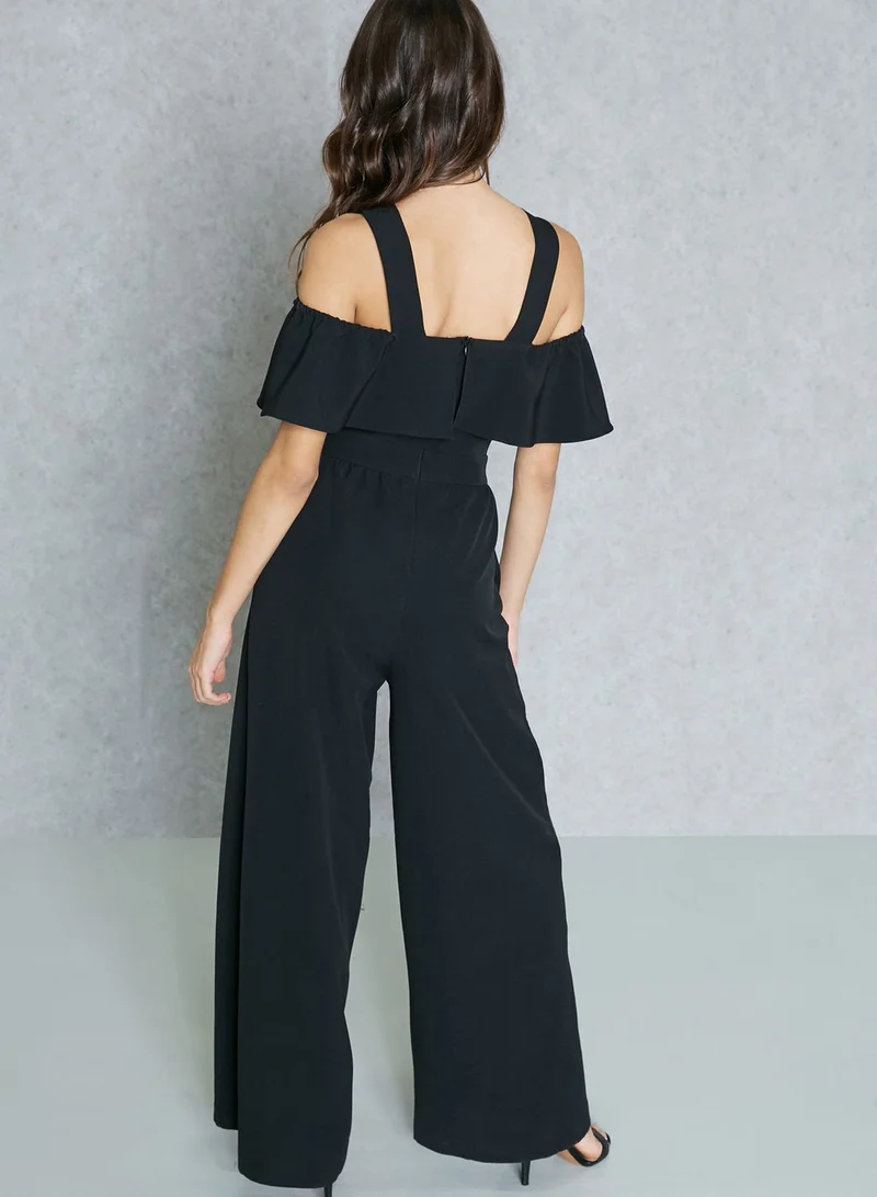 Ginger Ruffle Cold Shoulder Jumpsuit