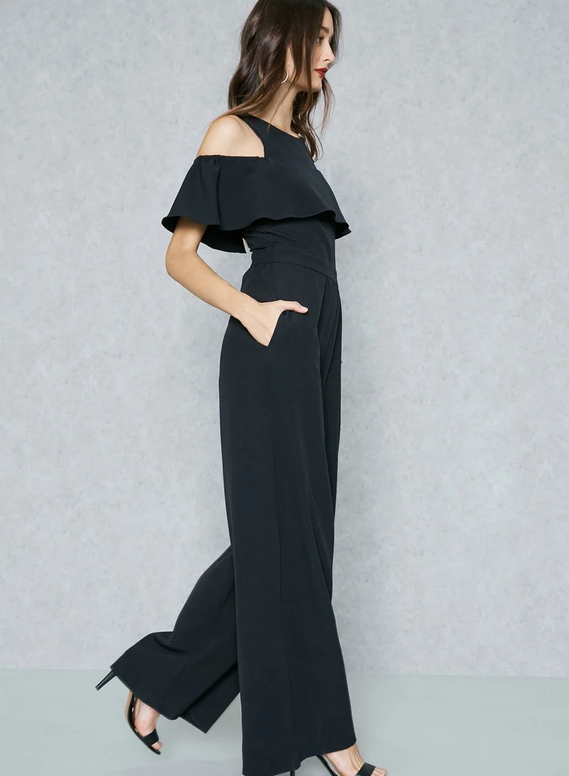 Ginger Ruffle Cold Shoulder Jumpsuit