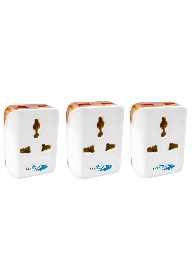IONIX IONIX Multi Plug | 3 pin Plug Adapter | Multiplug sockets | Plug Socket, Multi Plug Adapter, Smart Plug, Three pin multiplug Socket, Multiple Socket Plug (2)  - Image 1