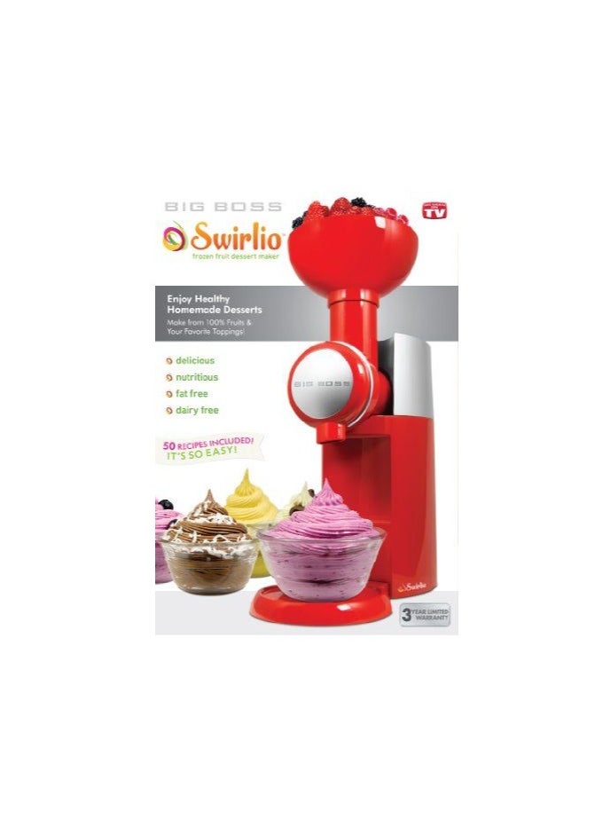 Big Boss - Swirlio Frozen Fruit Dessert Maker | Enjoy Healthy 100% Fruit Ice Cream with Topping Dispenser​ - Red - Image 1