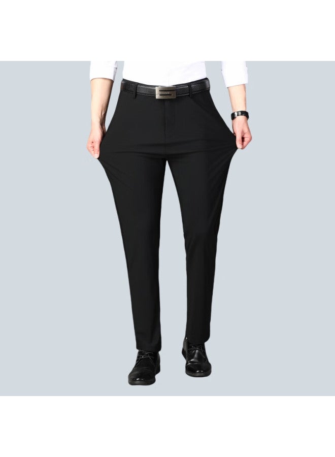 Ayoupang Summer Lightweight Plus Size Ice Silk Business Commute Dress Pants For Men, Elastic Breathable Large Size Work Casual Trousers Long Pants For Chubby People - Image 5