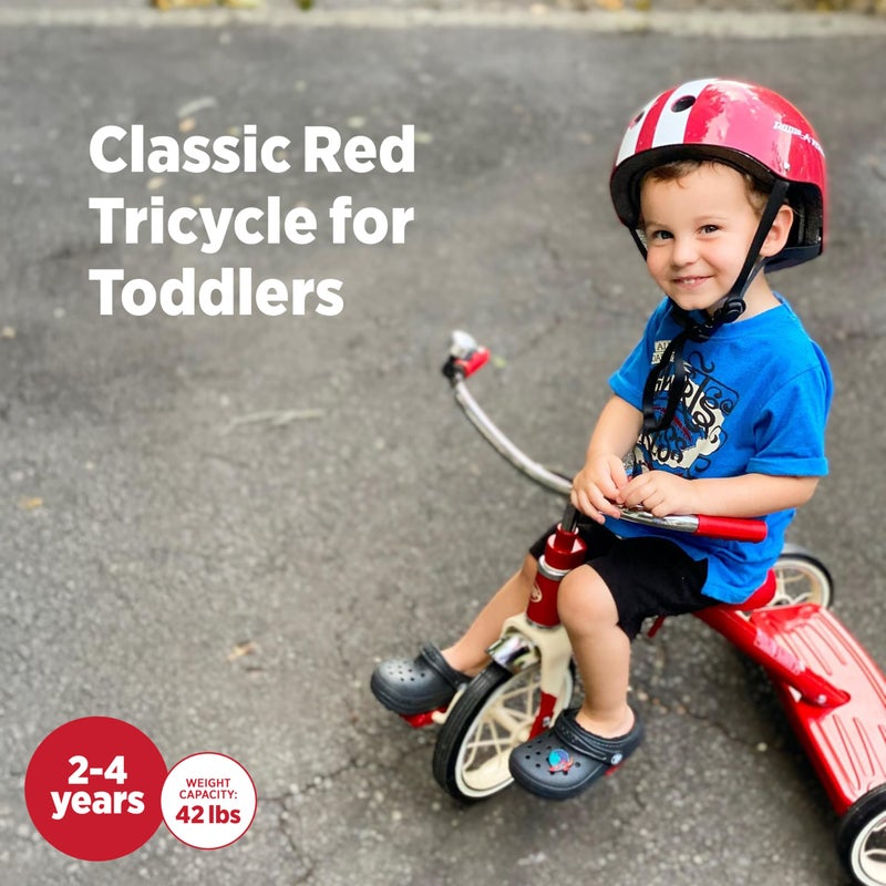 Radio Flyer Classic 10 Inch Toddler Tricycle with Rubber Tires and Steel Frame, Red - Image 2