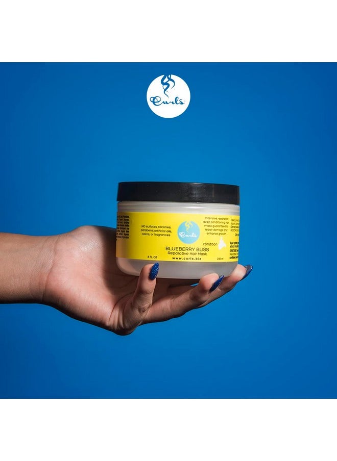 Curls Curls Blueberry Bliss Reparative Hair Mask - 8 fl oz, Deep Conditioning, Repair, Protect, Restore, Detangle and Moisturize, For All Types  - Image 4