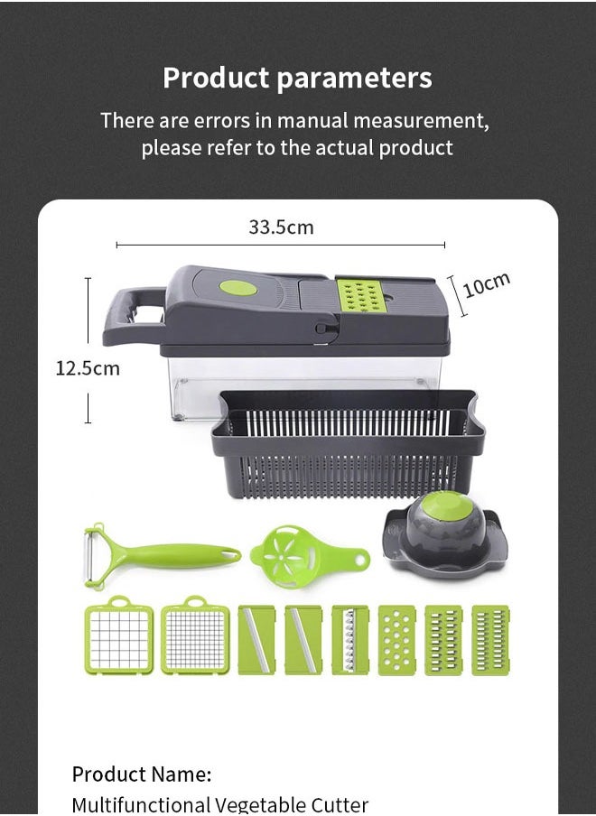 Cady One - Vegetable Slicer, Onion Slicer with Container, Slicer 14 in 1 Kitchen Slicer for Carrot, Cabbage, Potato, Garlic, Tomato, Fruit, Salad - Image 1