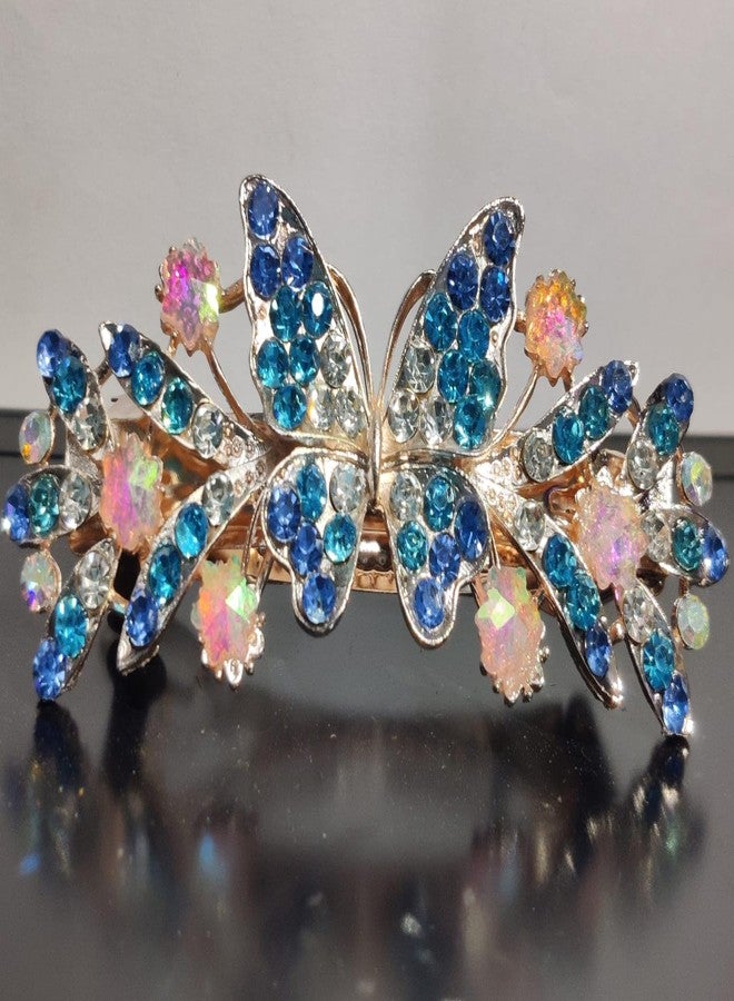 KARDIFF 3PC Hair Clips for Women Floral Rhinestone Center Clips for Hair for Women Stylish Spring Hair Barrette Back Clips for Hair Mother's Day Gift 3PC - Image 1