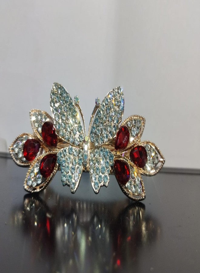 KARDIFF 3PC Hair Clips for Women Floral Rhinestone Center Clips for Hair for Women Stylish Spring Hair Barrette Back Clips for Hair Mother's Day Gift 3PC - Image 5