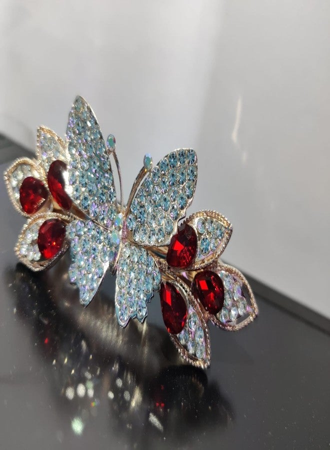KARDIFF 3PC Hair Clips for Women Floral Rhinestone Center Clips for Hair for Women Stylish Spring Hair Barrette Back Clips for Hair Mother's Day Gift 3PC - Image 2