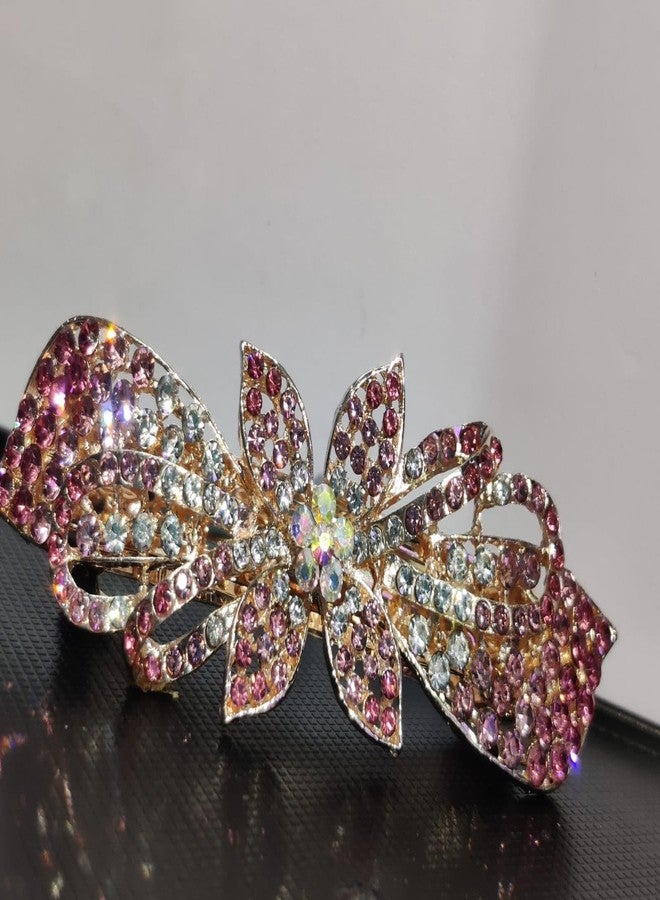 KARDIFF 3PC Hair Clips for Women Floral Rhinestone Center Clips for Hair for Women Stylish Spring Hair Barrette Back Clips for Hair Mother's Day Gift 3PC - Image 3