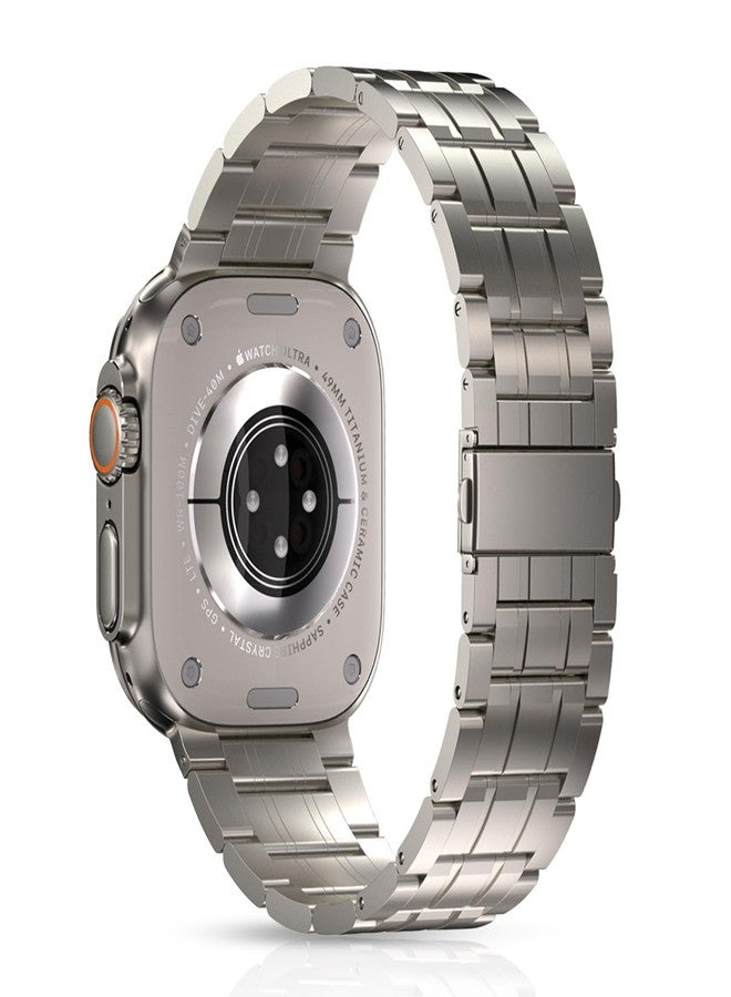 سوار idudu Ultra 2 من التيتانيوم النقي، مقاس 49 مم، متوافق مع ساعة Apple Watch Ultra 2 و Ultra 1، سوار معدني 49 مم بمشبك آمن - سوار معدني من التيتانيوم لساعة iWatch Ultra 49 مم - Image 2