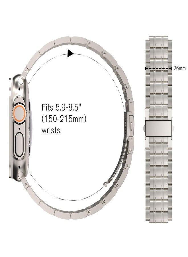 سوار idudu Ultra 2 من التيتانيوم النقي، مقاس 49 مم، متوافق مع ساعة Apple Watch Ultra 2 و Ultra 1، سوار معدني 49 مم بمشبك آمن - سوار معدني من التيتانيوم لساعة iWatch Ultra 49 مم - Image 3