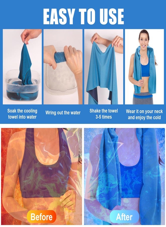 NUOYEE 4 Pack Cooling Towels Wrap for Neck Face,Ice Cold Towel Rags Quick Dry for Gym Fitness Yoga Tennis Cycling Running Hiking Workout Sweat(Multicolor-02) - Image 2