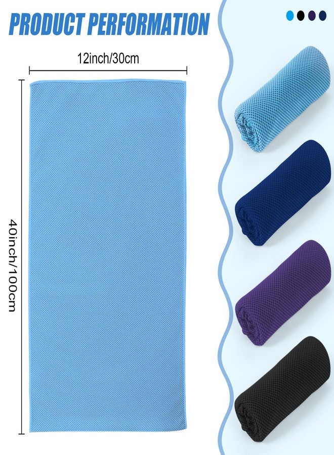 NUOYEE 4 Pack Cooling Towels Wrap for Neck Face,Ice Cold Towel Rags Quick Dry for Gym Fitness Yoga Tennis Cycling Running Hiking Workout Sweat(Multicolor-02) - Image 4