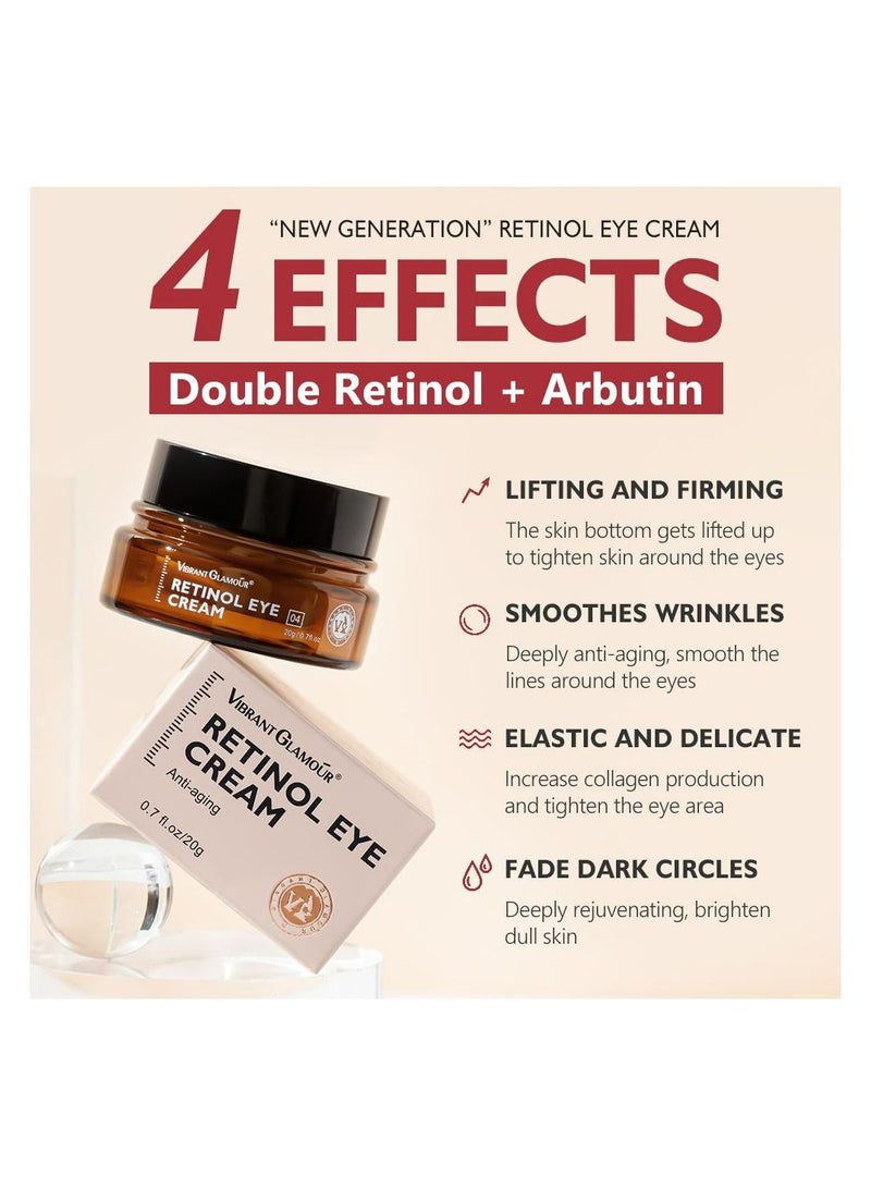 Vibrant Glamour Anti Aging Retinol Eye Cream and Eye Serum Combo Face Cream Collagen Anti Aging Collagen Firming Serum Anti wrinkle Cream Skin Tightening Lifting Hydrating  - Image 4