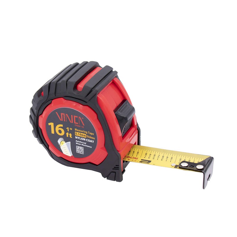 VINCA Tape Measure, TPMA-16 16Feet with Fraction, Nylon Coated Matte Finished Blade - Image 1