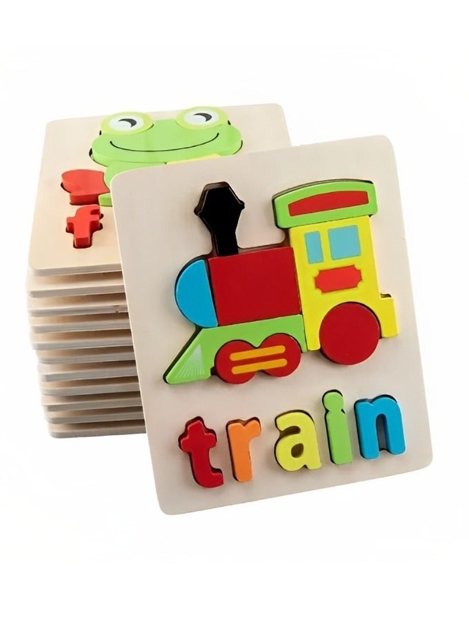 Colorful Wooden 3D Puzzles, Shape Design with Names, Teacher Parents Early Learning Support Tools, Attractive Colors and Patterns, Montessori Motor Skill Develop Toys, Ideal Kids Gift (Parrot Shape) - Image 5