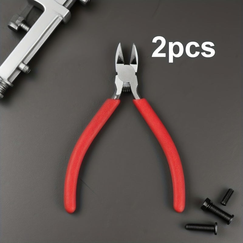 2 Pieces Ultra Sharp Side Cutter Pliers With Extended Flush Cutting Edge Carbon Steel Red And Black Ergonomic Non Slip Handles For Electrical Crafting - Image 2