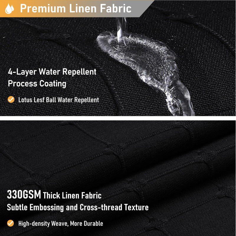 BTTN BTTN 78 Inch Long Shower Curtain - Boho Farmhouse Linen Ultra Thick Fabric Shower Curtain Set with Plastic Hooks  Tall Rustic Country Luxury Cloth Shower Curtains for Bathroom Decor  Black  72x78 - Image 3