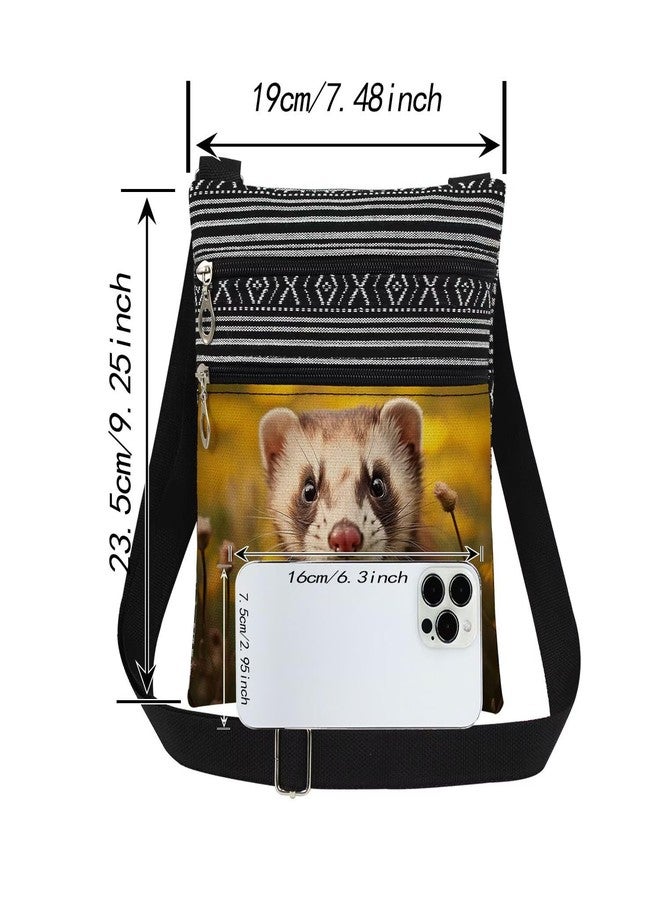 XiaoGalaee Ferret Print Crossbody Bag Daily Use Messenger Bag A Gift for Ferret Lovers Adult Teen Adjustable Shoulder Strap Birthday Christmas Gift - Image 4