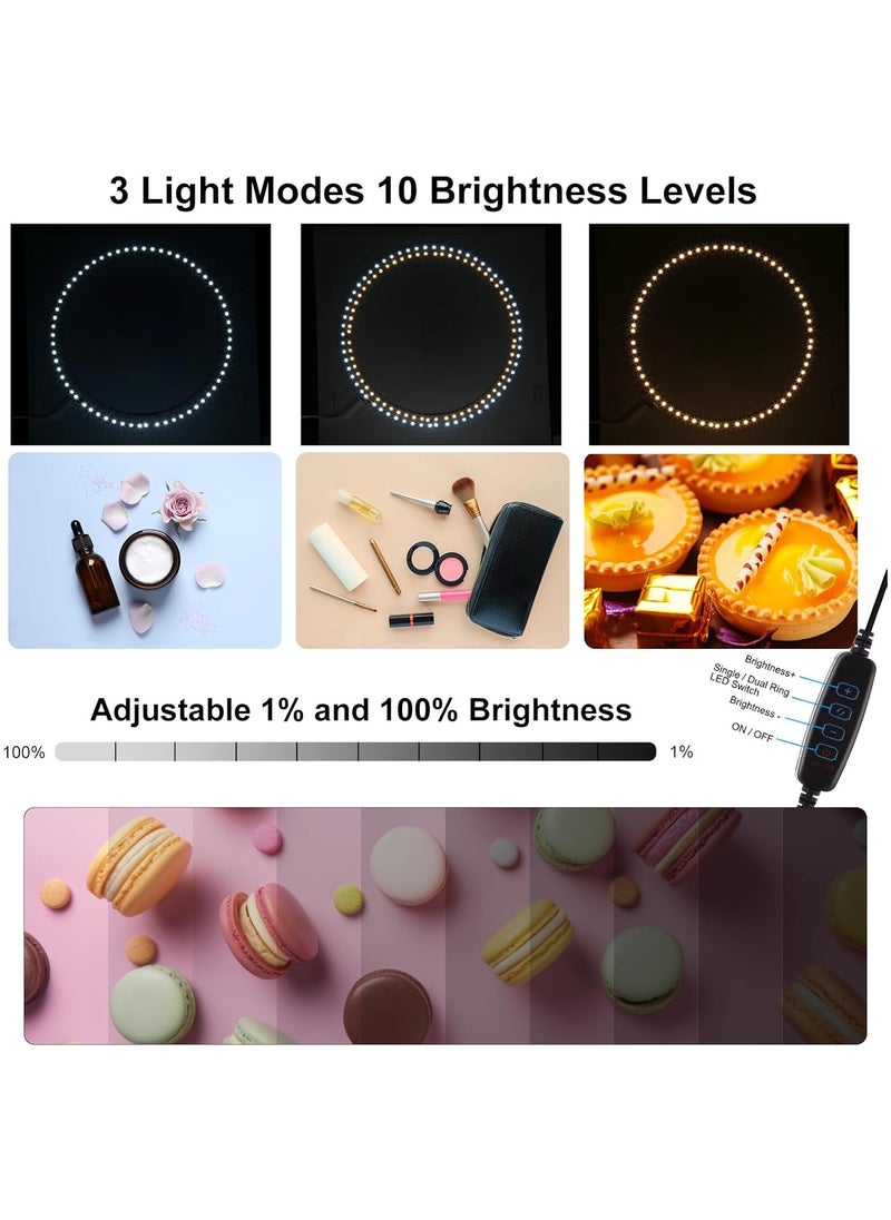 PULUZ - Puluz 10Inch/25CM Photo Studio Box, Mini Folding Lightbox LED Ring Light Portable Photo Studio Photography Shooting Tent Box Kit 12 Colors Backdrops USB Light Box for Phones DSLR Camera - Image 1