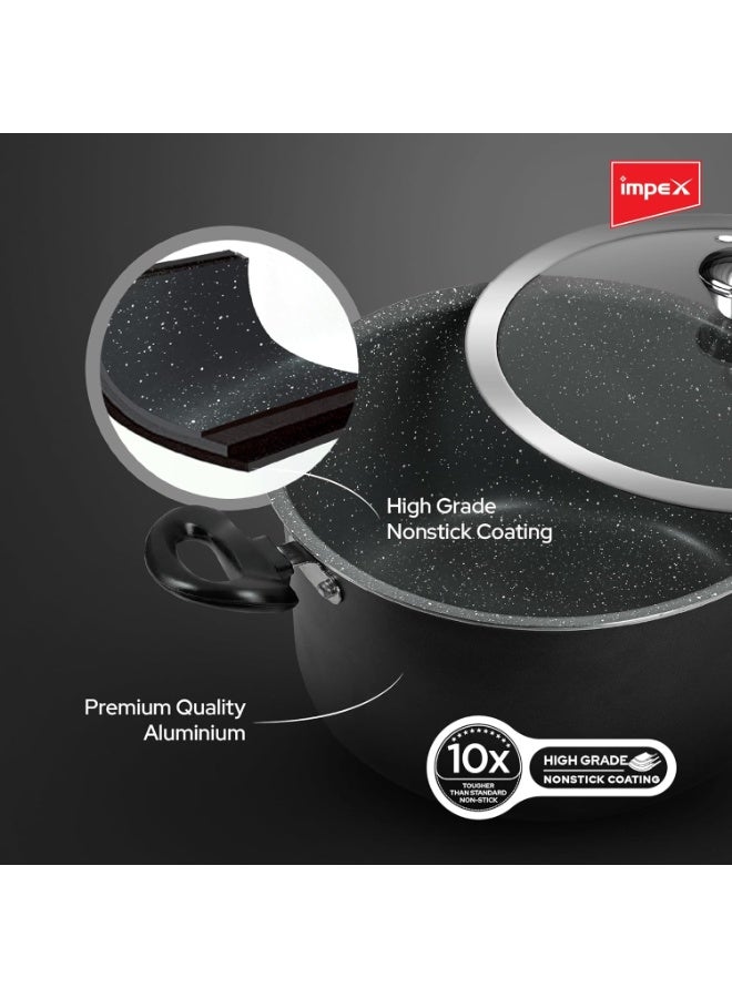 Impex Non Stick Biryani Pot 10L | Biriyani Pot with 5 Layer Super Granite Coating | Gas Stove and Induction Base, Heat Proof Handles | 1 Year Warranty (IBP 10L) - Image 2