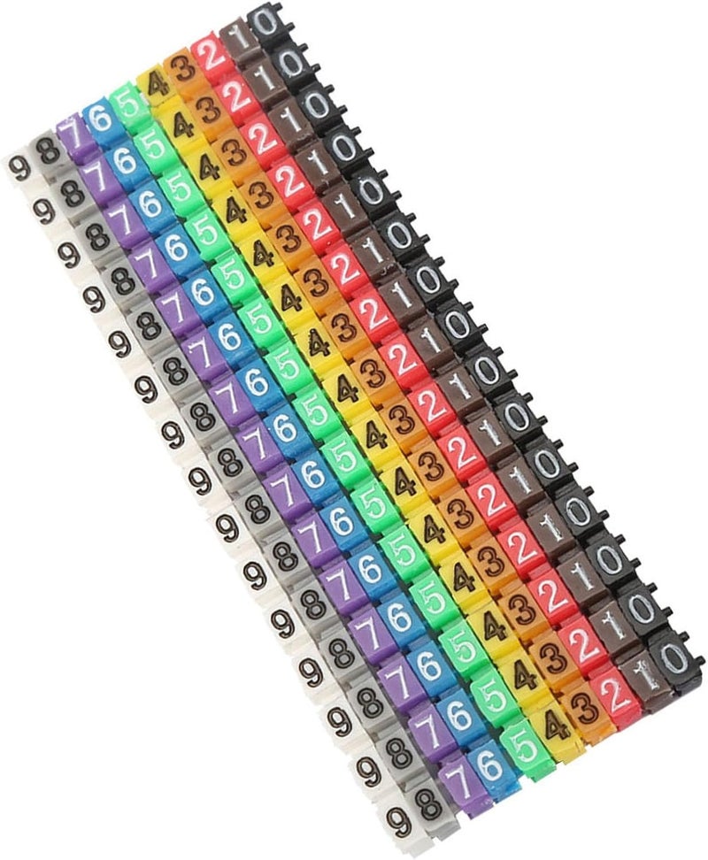 150PCS KCM 1 5MM 1 5 Square Digital Number Tubes Wire Cable Markers Colorful Labels - Image 1