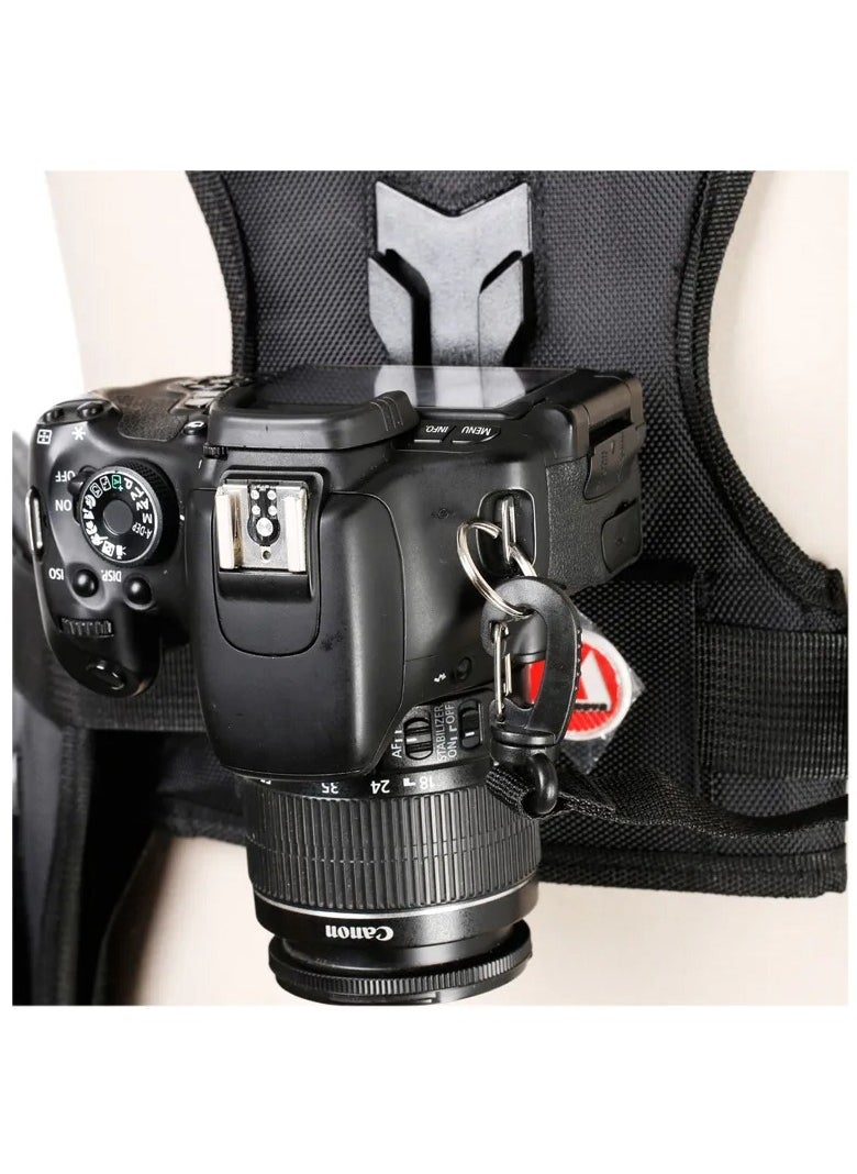 Micnova - Multi Camera Carrying Chest Harness System Vest with Side Holster for Canon Nikon Sony DSLR Cameras (2 Cameras Carrying) - Image 1