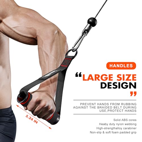 HPYGN Exercise Handles, Replacement Fitness Equipment for Pilates,Yoga,Strength Trainer, Heavy Duty Comfortable Cable Handle Compatible With High Bearing Capacity Pulley Handles, Pull Down Home Gym - Image 4