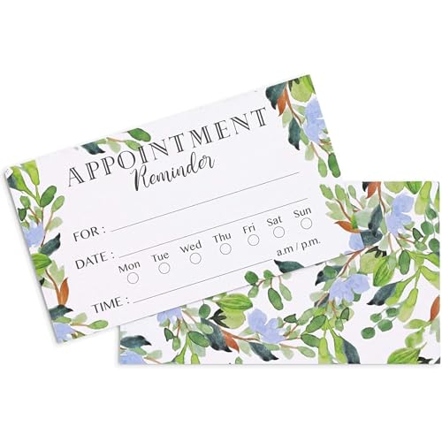 Paper Junkie Appointment Reminder Cards - 200 Pack, 3.5 x 2 In, Green Foliage, Double-Sided - Salon & Barber, Dental & Therapy Client Appointment Cards - Image 4